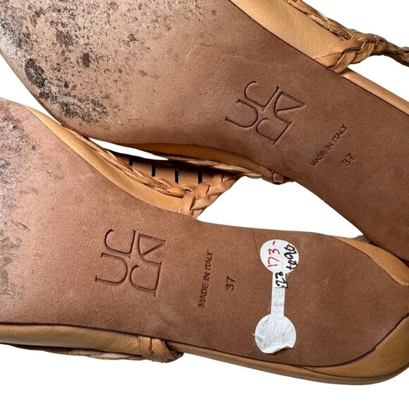 Ulla Johnson Natural Leather Slingback Braid Detail Kitten Heel size 37/6.5 - Picture 12 of 13